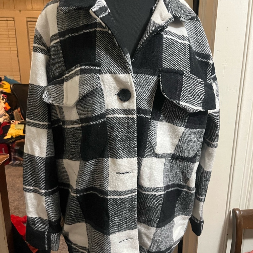 Rue21 Monochrome Plaid Utility Jacket